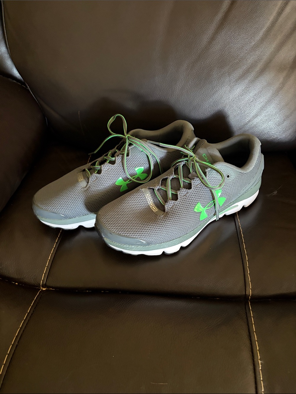 Under Armour Gray and Green Running Shoes